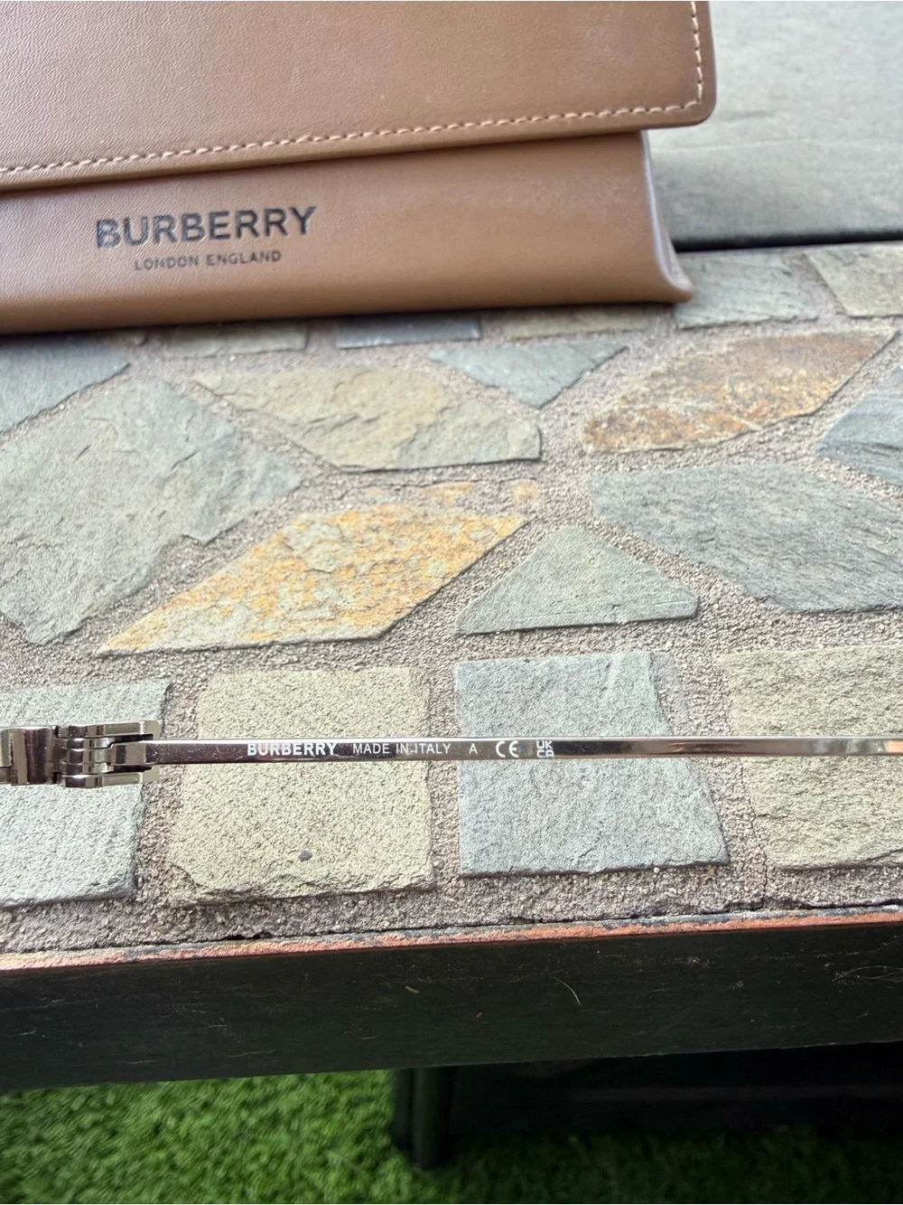 Burberry Men’s Aviator Sunglasses with Gold Frame and Brown Lenses